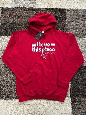 BREAKINGT (L) Alec Bohm I Love This Place Philadelphia Phillies Red Hoodie Blue